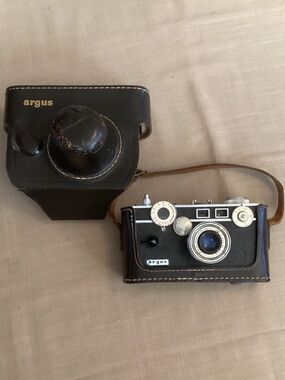 Argus Vintage 35mm Camera in Black with Matching Case